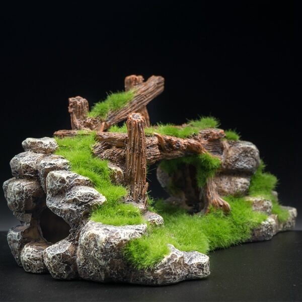 Flocking resin aquarium made of landscape stone decoration - Image 7