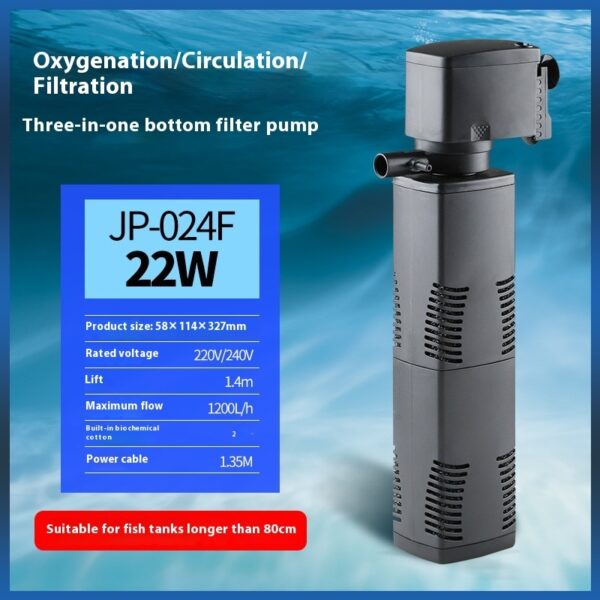 Fish Tank Aquarium Filter Three-in-one Built-in Filter - Image 3