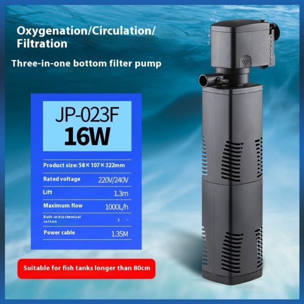 Fish Tank Aquarium Filter Three-in-one Built-in Filter - Image 6