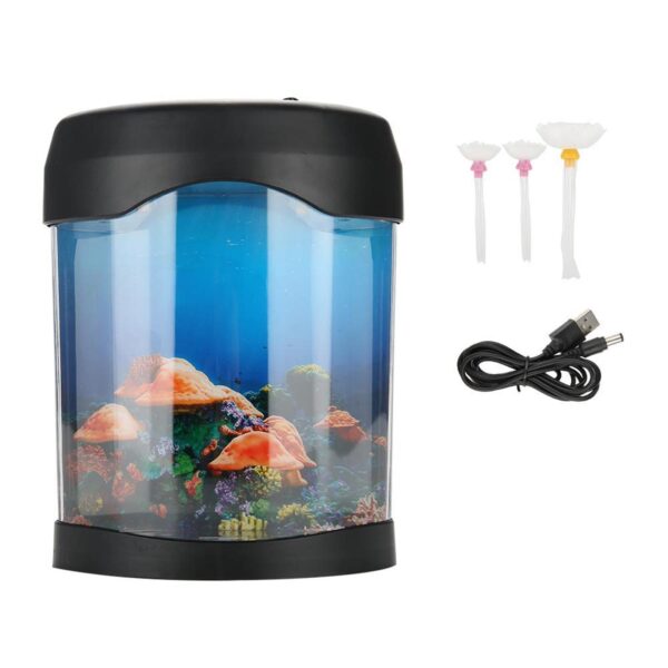 USB Aquarium Light Desk Mini Fish Tank Mood LED Lighting Color Changing Night Lamp - Image 2