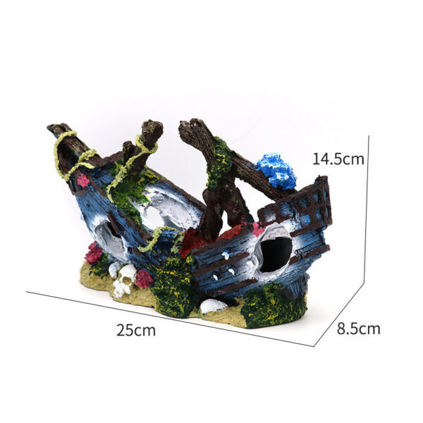 Fish Tank Landscaping Resin Boat Aquarium Decoration - Image 5