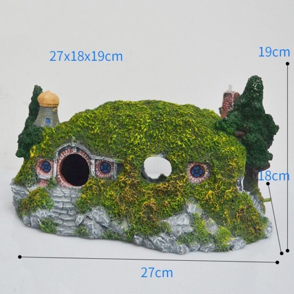 Aquarium Landscaping Castle Decoration Ornaments House Fish Tank Wooden House - Image 3